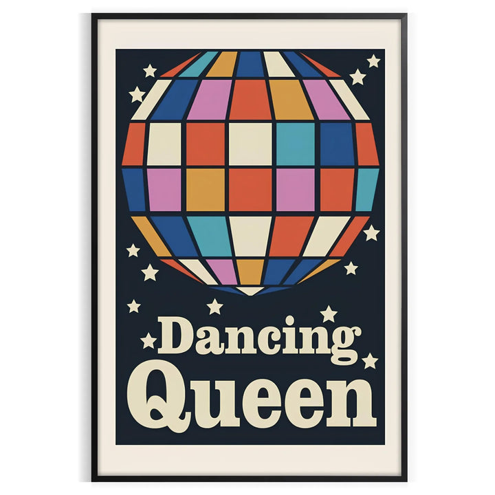 Dancing Queen Groovy Print Travel Poster High Quality Frame Premium Print Home Decor Color