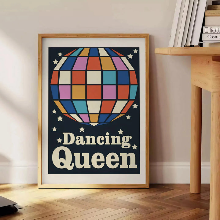 Dancing Queen Groovy Print Travel Poster High Quality Frame Premium Print Home Decor Color