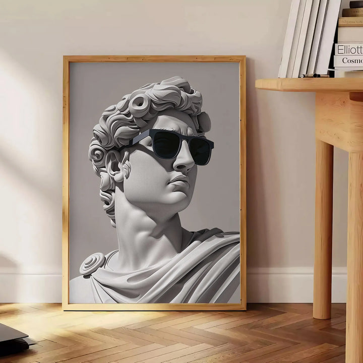 David Wears Sunglasses Poster Travel Poster High Quality Frame Premium Print Home Decor Color