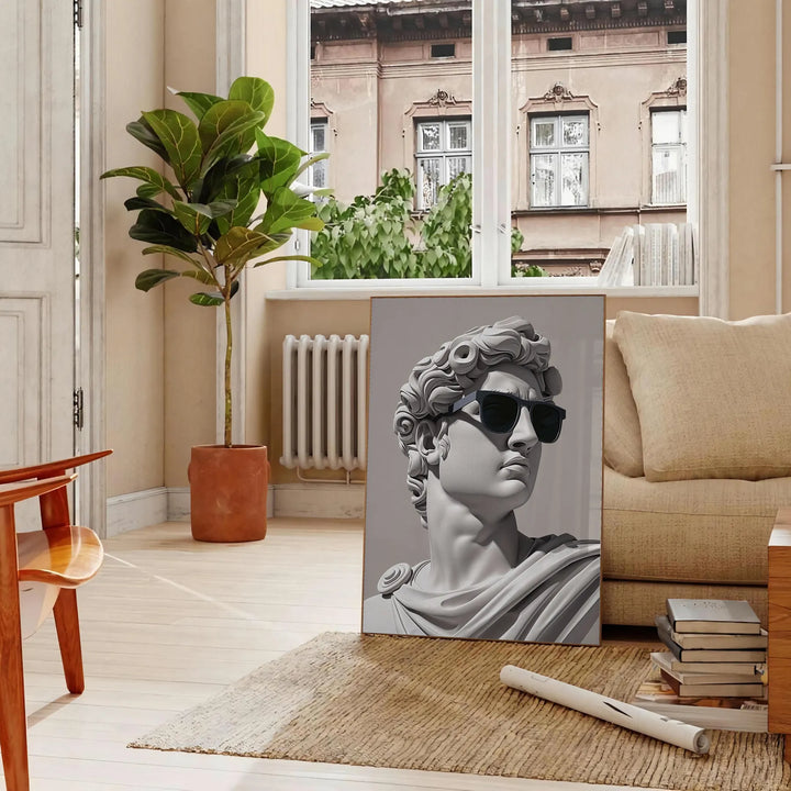 David Wears Sunglasses Poster Travel Poster High Quality Frame Premium Print Home Decor Color