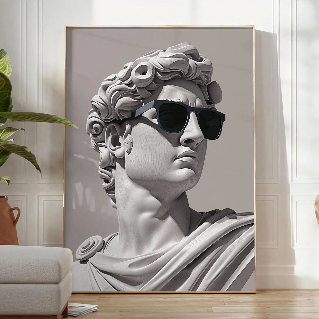 David Wears Sunglasses Poster Travel Poster High Quality Frame Premium Print Home Decor Color