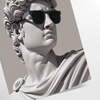 space David Wears Sunglasses poster bold black green hues unique piece wall art classical modern twist stylish print thoughtful gift lovers sizes A4 cm 60