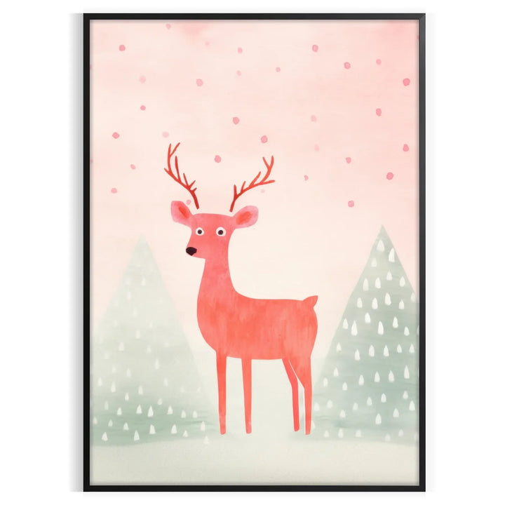 Animal de neige de cerf Poster 