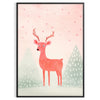 space captivating deer snow poster striking blend orange gray tones wall art thoughtful gift artwork touch nature beauty room sizes A4 cm A0