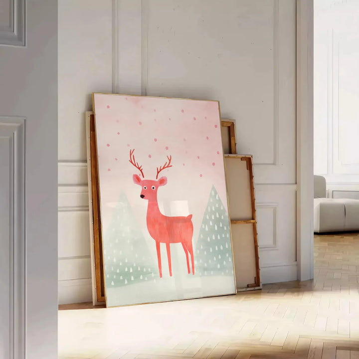 Deer Snow Animal Poster Travel Poster High Quality Frame Premium Print Home Decor Color