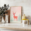 space captivating deer snow poster striking blend orange gray tones wall art thoughtful gift artwork touch nature beauty room sizes A4 cm A0