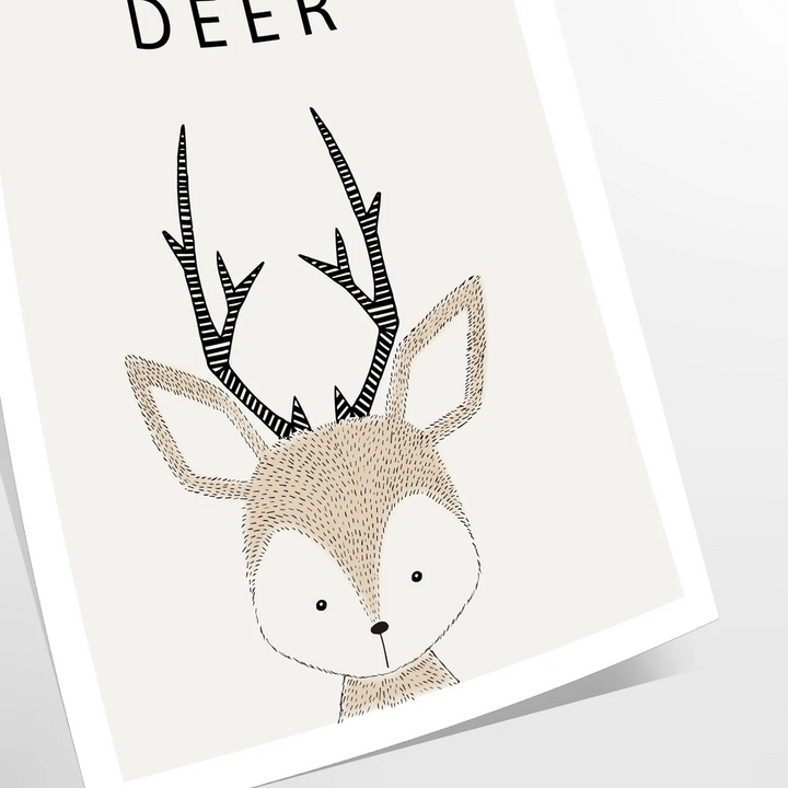 Deer Wildlife Art Travel Poster High Quality Frame Premium Print Home Decor Color