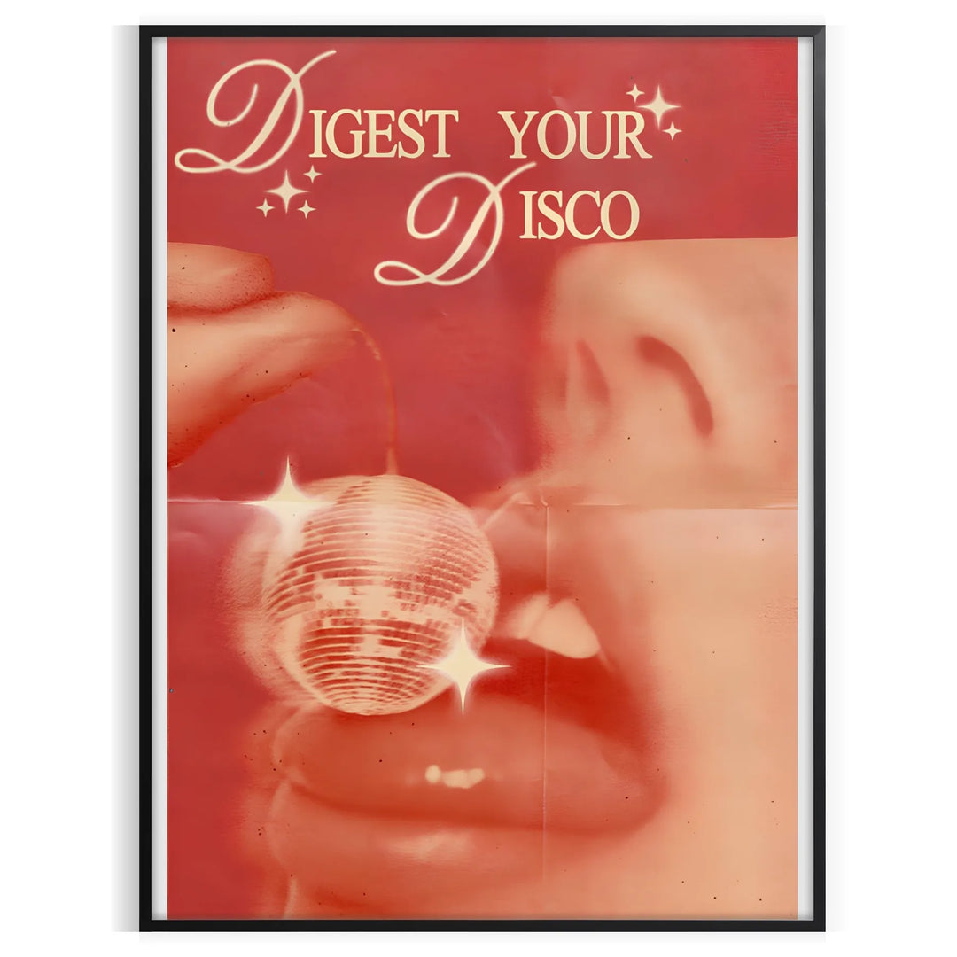 Digest Your Disco Trendy Art Travel Poster High Quality Frame Premium Print Home Decor Color