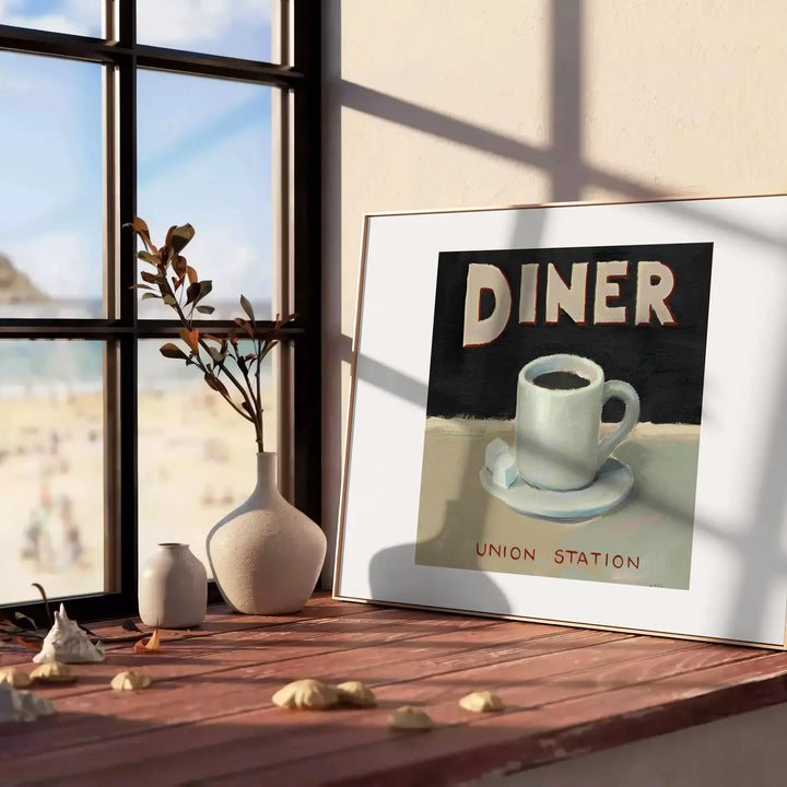 Diner Kitchen Poster Travel Poster High Quality Frame Premium Print Home Decor Color