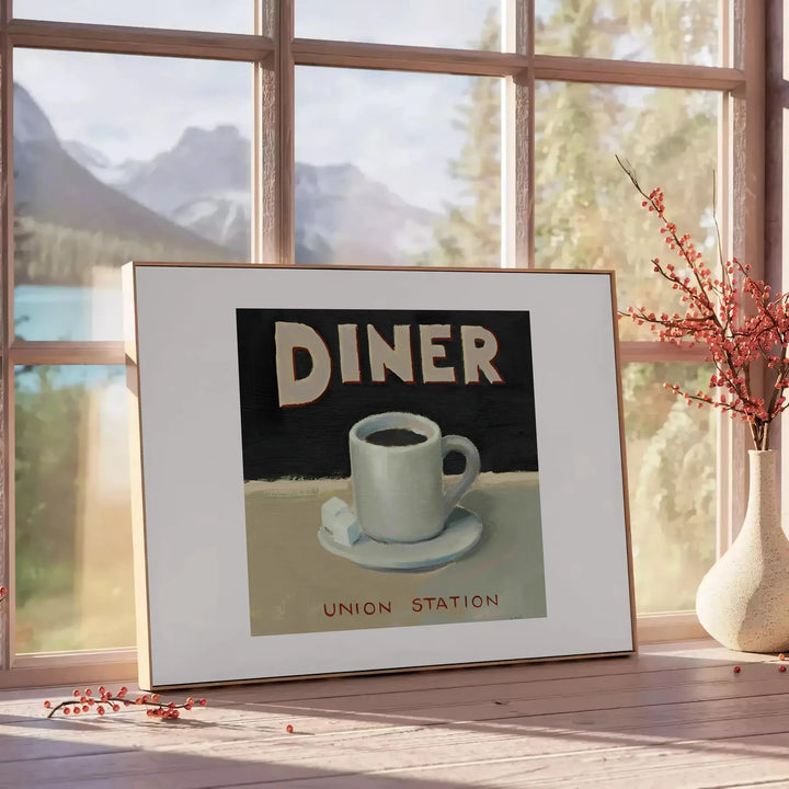 Diner Kitchen Poster Travel Poster High Quality Frame Premium Print Home Decor Color