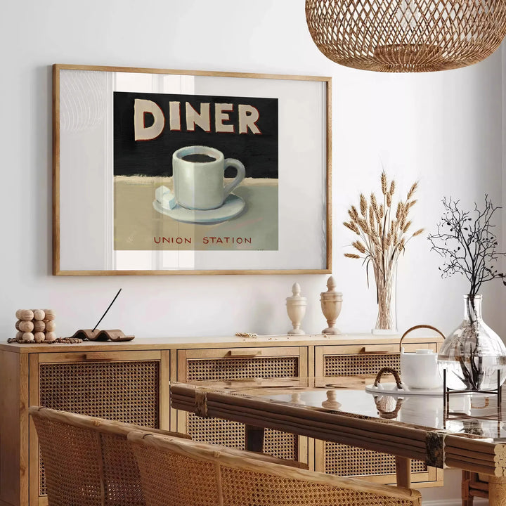 Diner Kitchen Poster Travel Poster High Quality Frame Premium Print Home Decor Color