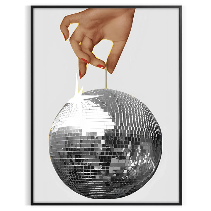 Disco Hand Graphic Wall Print Travel Poster High Quality Frame Premium Print Home Decor Color