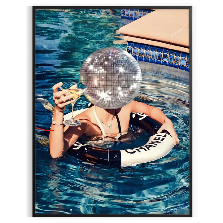 Disco Swimming Pool Popular Poster Travel Poster High Quality Frame Premium Print Home Decor Color