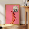 space trendy disco foot poster bold black vibrant orange hues wall art unique gift stunning print essence retro chic purchase standalone today