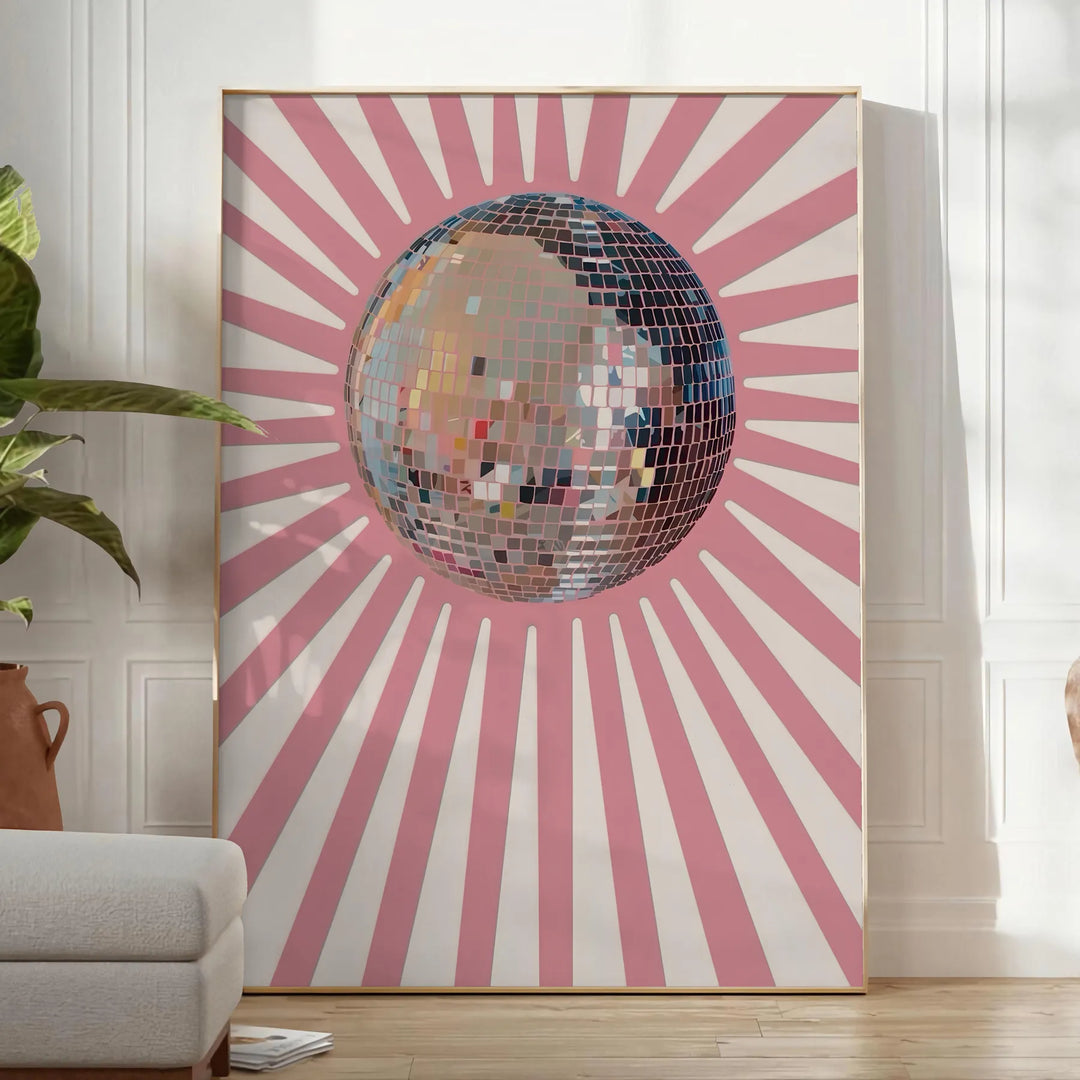 Disco Graphic Wall Print Travel Poster High Quality Frame Premium Print Home Decor Color