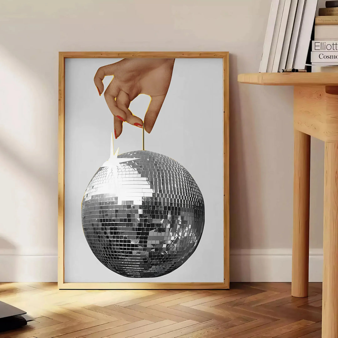 Disco Hand Graphic Wall Print Travel Poster High Quality Frame Premium Print Home Decor Color