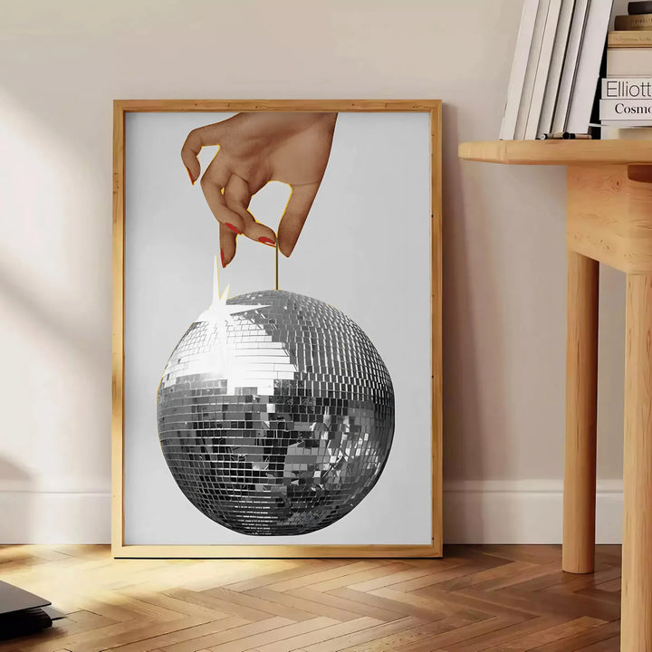 Disco Hand Graphic Wall Print Travel Poster High Quality Frame Premium Print Home Decor Color