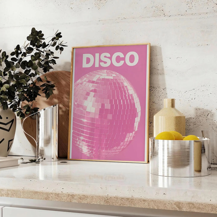 Disco Pink Popular Art Travel Poster High Quality Frame Premium Print Home Decor Color