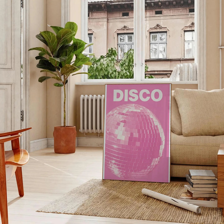 Disco Pink Popular Art Travel Poster High Quality Frame Premium Print Home Decor Color