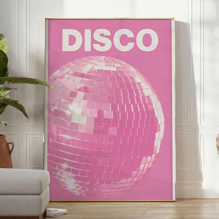 Disco Pink Popular Art Travel Poster High Quality Frame Premium Print Home Decor Color