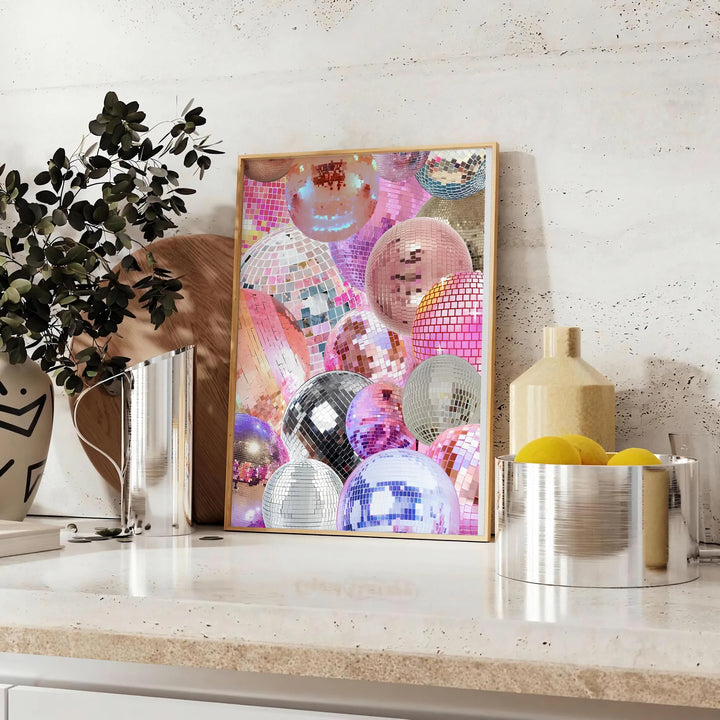 Disco Pink Trendy Poster Travel Poster High Quality Frame Premium Print Home Decor Color