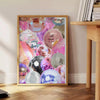 space Disco Pink Trendy Poster vibrant purples warm browns eye wall art perfect decor unique artwork stunning gift trendsetters sizes A4 cm A0 room