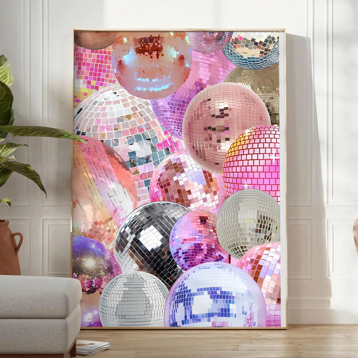 Disco Pink Trendy Poster Travel Poster High Quality Frame Premium Print Home Decor Color