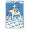 space dog poster serene blue gray hues wall art masterpiece thoughtful gift artwork touch canine charm room sizes A4 cm A0