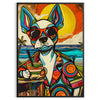 splash fun walls Dog Cocktail Animal Art poster vibrant green blue hues playful piece perfect pet lovers enthusiasts unique gift eye wall available style