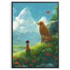 warmth loyal companion space dog poster green gray tones wall art perfect lovers thoughtful gift various sizes A4 cm A0