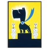 courage Dog Hero Animal Poster striking piece wall art black blue tones unique gift statement artwork space print spirit heroic canine frame standalone masterpiece