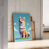 space vibrant Dog 2 Animal Poster captivating blend green orange eye wall art perfect lover charm personality decor ideal gift birthdays special occasions