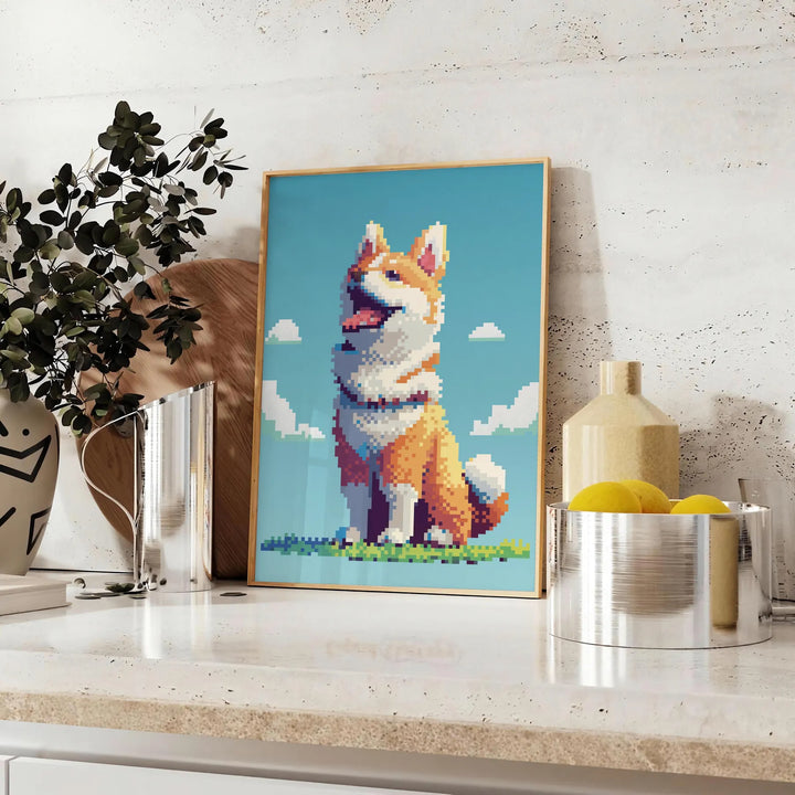 Dog 2 Animal Print Travel Poster High Quality Frame Premium Print Home Decor Color