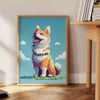 space vibrant Dog 2 Animal Poster captivating blend green orange eye wall art perfect lover charm personality decor ideal gift birthdays special occasions