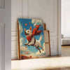 splash nature charm space Dog 2 Animal poster vibrant green blue hues wall art perfect gift lovers home office decor sizes A4 cm A0 walls today