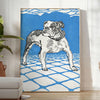 space dog poster serene blue gray hues wall art masterpiece thoughtful gift artwork touch canine charm room sizes A4 cm A0