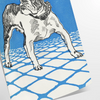 space dog poster serene blue gray hues wall art masterpiece thoughtful gift artwork touch canine charm room sizes A4 cm A0