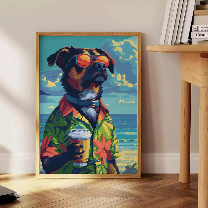 Dog Cocktail Animal Print Travel Poster High Quality Frame Premium Print Home Decor Color