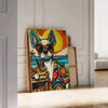 splash fun walls Dog Cocktail Animal Art poster vibrant green blue hues playful piece perfect pet lovers enthusiasts unique gift eye wall available style