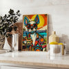 splash fun walls Dog Cocktail Animal Art poster vibrant green blue hues playful piece perfect pet lovers enthusiasts unique gift eye wall available style