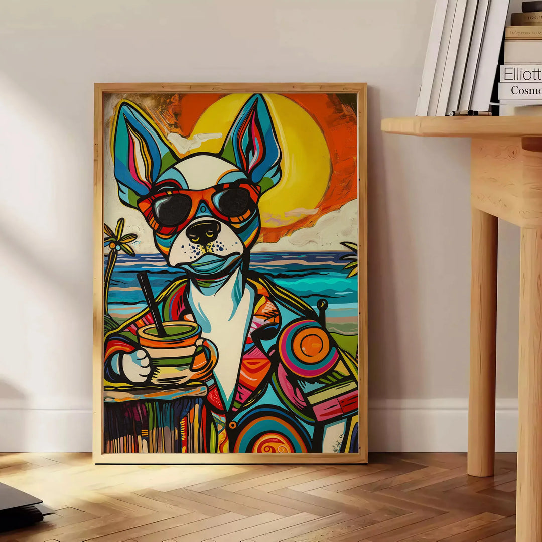 Dog Cokctail Animal Art Print Travel Poster High Quality Frame Premium Print Home Decor Color