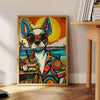 splash fun walls Dog Cocktail Animal Art poster vibrant green blue hues playful piece perfect pet lovers enthusiasts unique gift eye wall available style