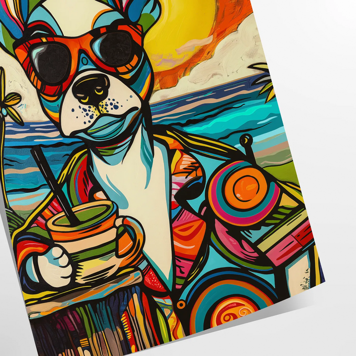 Dog Cokctail Animal Art Print Travel Poster High Quality Frame Premium Print Home Decor Color