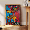 space dog poster vibrant green blue hues wall art thoughtful gift animal lovers stunning print pop color room décor framed non - versions