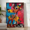 space dog poster vibrant green blue hues wall art thoughtful gift animal lovers stunning print pop color room décor framed non - versions
