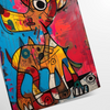 space dog poster vibrant green blue hues wall art thoughtful gift animal lovers stunning print pop color room décor framed non - versions