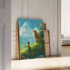 warmth loyal companion space dog poster green gray tones wall art perfect lovers thoughtful gift various sizes A4 cm A0