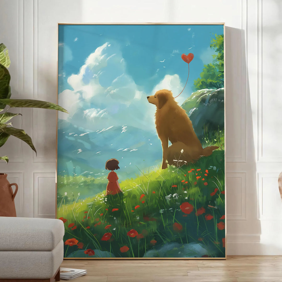 Dog Friend Animal Poster Travel Poster High Quality Frame Premium Print Home Decor Color