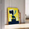 courage Dog Hero Animal Poster striking piece wall art black blue tones unique gift statement artwork space print spirit heroic canine frame standalone masterpiece