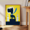 courage Dog Hero Animal Poster striking piece wall art black blue tones unique gift statement artwork space print spirit heroic canine frame standalone masterpiece